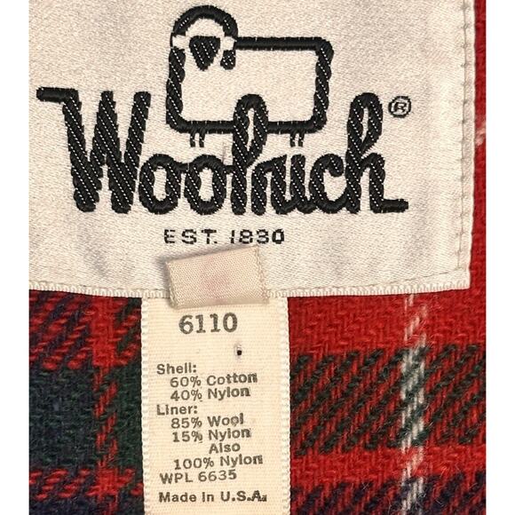 Woolrich Vtg Blue Barn Coat Red Wool Plaid Lining 1960’s Men Sz L USA Gorpcore - Picture 6 of 16